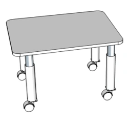 Single Adjustable/Non-Adjustable Table with Wheel