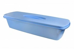 Polymer Container with Perforated Base and Lid for Pre-Sterilization Cleaning, Chemical Disinfection, and Sterilization