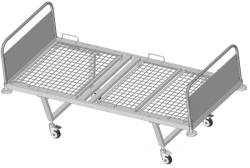 Functional Hospital Bed with Wheels, Metal Backs and Decorative Elements, Model KФ3-01-«МСК» (MСК-103Д)