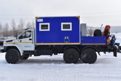 Special Van Truck with Crane Manipulator - Ural 7470-01, GIRD 5849AC, Modification 5849