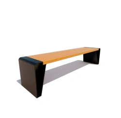 Baikal Bench with Steel Frame and Wooden Seat, Model 77176