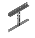 Support bracket BSO 20-000, with overall dimensions from 82x40x130 mm to 142x40x830 mm, with console metal thickness 2,0 mm, ste
