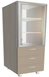 Medical Cabinet KSSHm 1-03 - Two-Level with Glass Doors
