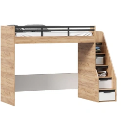 Urban Loft Left Bunk Bed (Golden Oak/White)