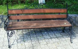 Wooden Outdoor Bench with Steel Frame 195x80x100 CM