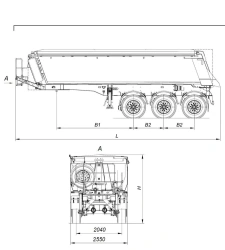 Three-Axle Dump Semi-Trailer with 12 Ton Load Capacity AM9560-02