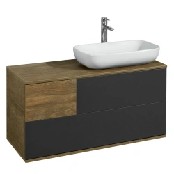 Aquaton Terra 105 Sink Cabinet with Country Oak and Anthracite Finish