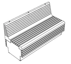 Wooden Bench for Public Spaces and Patios, Model 10115