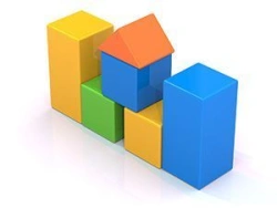 Colorful Lightweight Plastic Building Blocks - 8 Pieces in Net