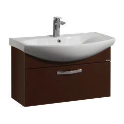 Wall-Mounted Aquaton Aria 80 Vanity Cabinet, Dark Brown 1A141701AA4301.A141.7.01A.A43.0