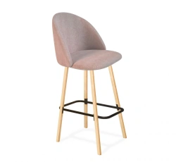 Classic Bar Stool with Microvelvet Upholstery Sheffilton SHT-ST35/S94