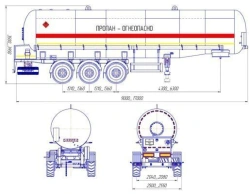 Liquefied Hydrocarbon Gas Tank Semi-Trailer PPC1, Type PPC3, Modification 9644-0000010-01