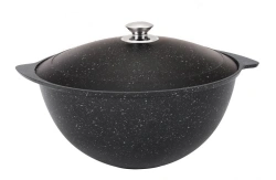9L Aluminum Plov Pot with Non-Stick Coating by Kukmara, Marble Line