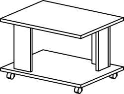 Coffee Table on Wheels 10 600 Series "Belfast
