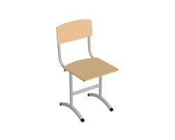 Non-Adjustable Student Chair with Round Tube Frame, Model STU-2.D