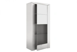 Bella Wall-Mounted Single Door Cabinet with Glossy White Finish and Tinted Glass, ESTA