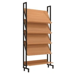 Demonstration Library Shelf with Metal Supports