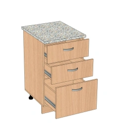 Kitchen Cabinet with 3 Doors and Drawers, Model TYA-3.4