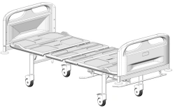 Functional Hospital Bed on Wheels with Plastic Backrests - MSK-4103P