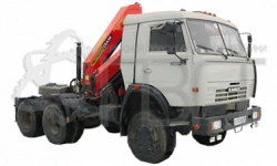 Truck-mounted crane with UZST manipulator, model UZST04, modification 483T-19 on chassis KA