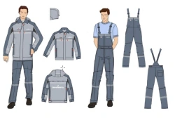 Men's Protective Workwear Set (Jacket and Overalls) for Transneft Workers
