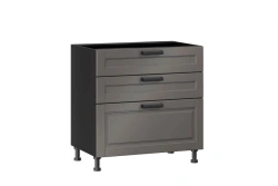Kitchen Cabinet 800 with 3 Drawers, Black - Type 4 LD.270160.000