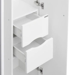 Simple Two-Door Bathroom Cabinet with Laundry Basket, White A137403SL0101.A137.4.03S.L01.0