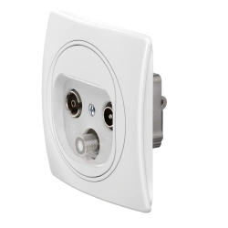 Caduceus Aling EON Hidden Installation Antenna Socket TV/FM/SAT, White, Art. E612S.00