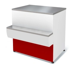 Cash Register Counter P2629 "Tair" 1250 Non-Refrigerated (Red)