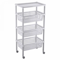 Eliza 3 Basket Shelf with 1 Shelf 420x290x880 mm (Light Gray)
