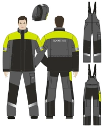 Men's Protective Suit for Industrial Contaminants and Mechanical Hazards, Model Arm