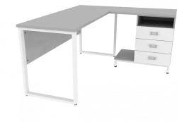 Corner Desk with Cabinet 1600x1400x750mm (W x D x H)