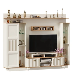 Combined TV Stand Villaggio LD.680280.000 (Alabaster/Golden Oak)