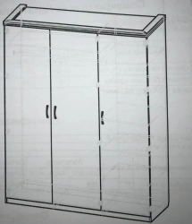 Wooden Three-Door Wardrobe for Bedroom