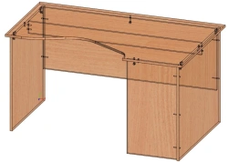 Curved Desk SKR - Ergonomic Design with PVC Edging