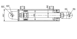 Hydraulic Cylinder 1164.00.00.00 (80x40-200 mm) 16 MPa