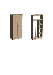 Two-Door Wardrobe with Shelves for Clothes and Linen SH04 "MNC