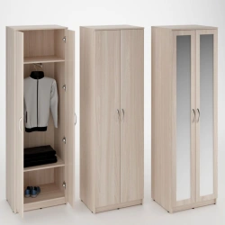 Two-Door Wardrobe with Pull-Out Rod and Mirror Option