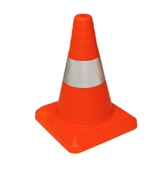 Hard Signal Cone 320 mm with 1 White Reflective Stripe and Square Base KС-1.5