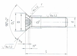 Countersunk Head Screws OСТ 1 31542-80, 1 3143-80, 1 31544-80, 1 31551-80, 1 31552-80, 1 31553-80