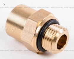 Brass Straight Fitting for 15mm Polyamide Pipe with M16x1.5 Thread