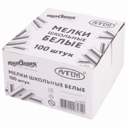 White Chalk Set for Writing and Drawing - 100 Pieces, Square, YUNLANDIA (Algem+)