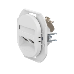 Double Hidden Installation Computer Socket with Keystone RJ45 Modules Cat.6 FTP, White, E615S.0