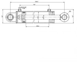 Hydraulic Cylinder 1154.00.00.00 (125x50-850 mm), 16 MPa
