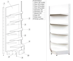 Metal Retail Shelving Unit Series "TC" Corner 2350/500/900