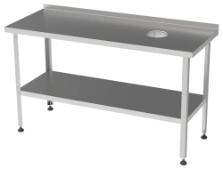 Waste Collection Work Table with Right Hole, Solid Shelf SPSO-P-1-0.6-1.0-P