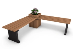 Corner Bench with Planter Pot