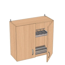 Wall-Mounted Kitchen Cabinet with Dish Drying Rack 600x300x720 mm SHNS-6