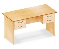 Two-Drawer Writing Desk with Storage Cabinets