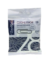 Uncoated 28mm Paper Clips - 100 Pack with Euro Hang Tab